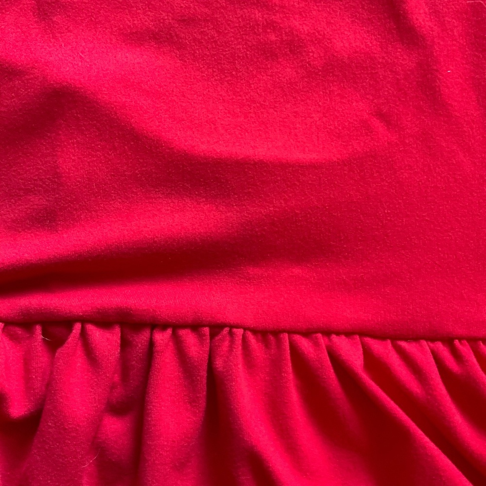 Red Ruffle Tshirt Dress - Picture 3 of 5